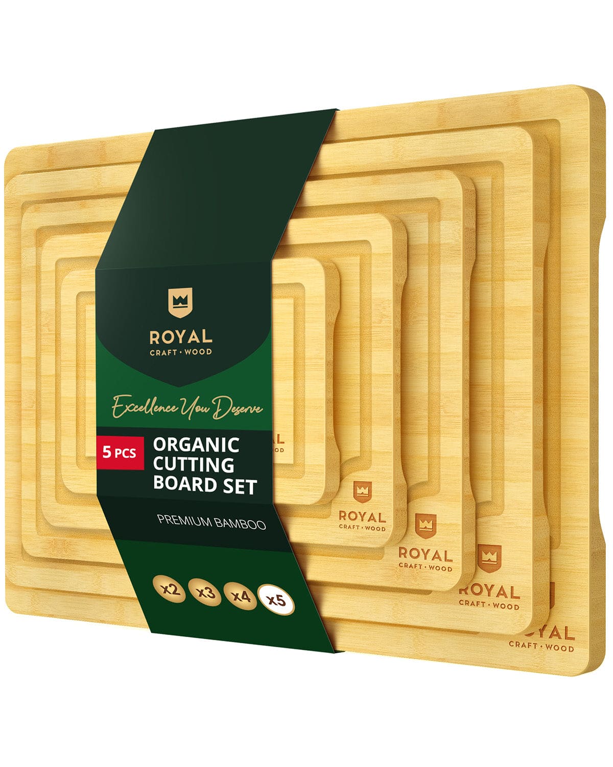 Cutting Board Set of 5, Bamboo-0
