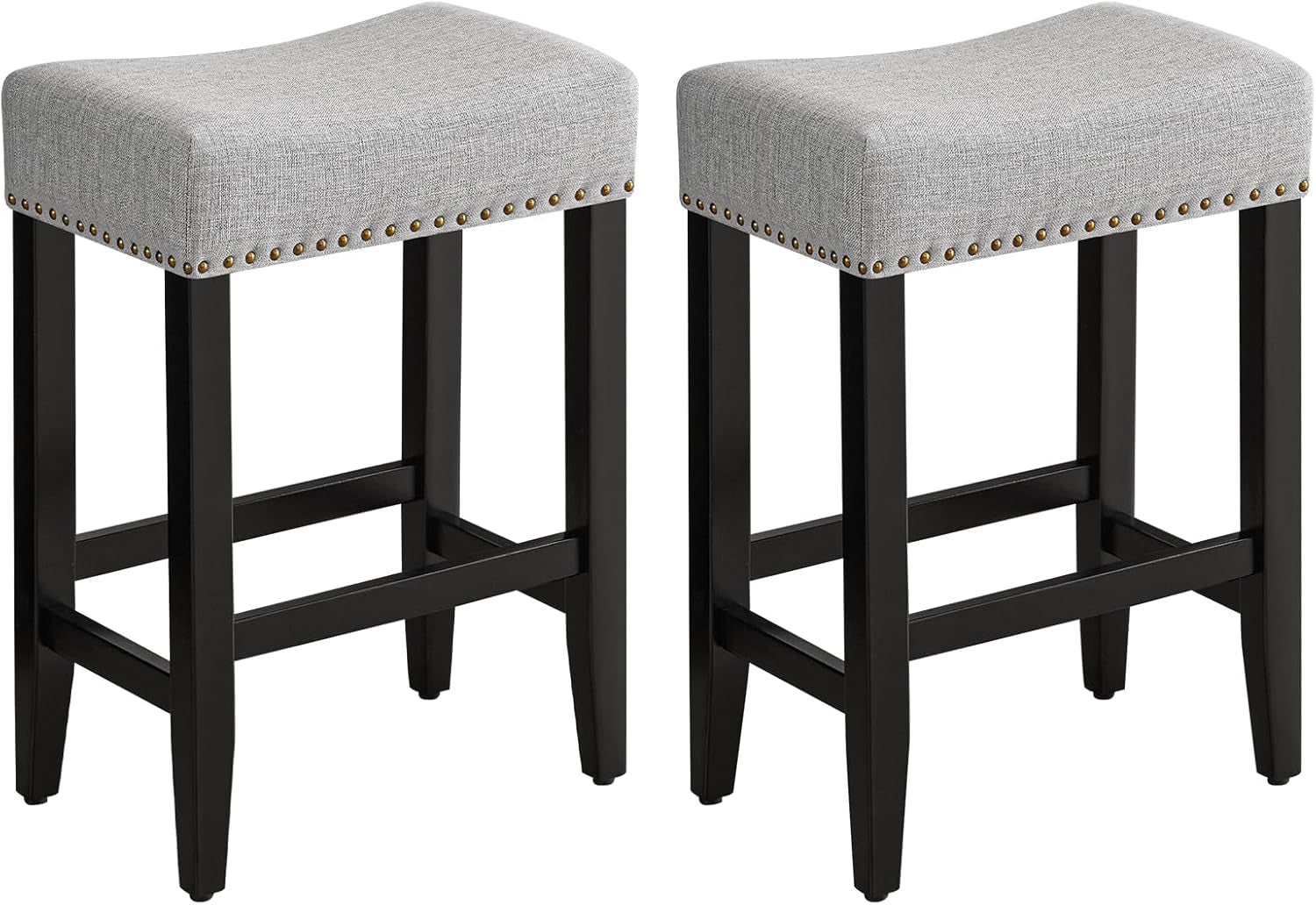 Ergonomic Upholstered Bar Stools Set for Kitchen Island