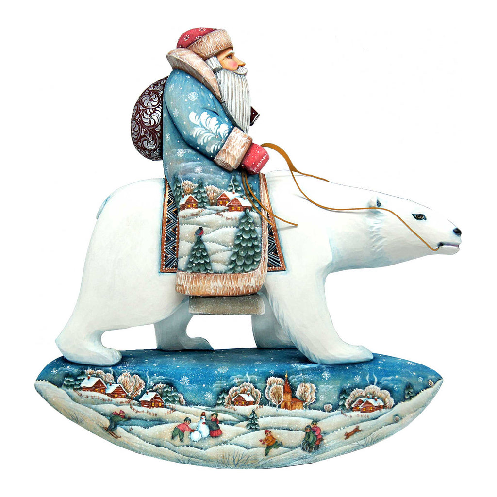 Santa On Polar Bear Christmas Door Decor by G. DeBrekht - Christmas Santa Snowman Decor - 8116382H