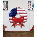 American Flag Holiday Door Wreath by G. DeBrekht - American Christmas Decor - 8185302H