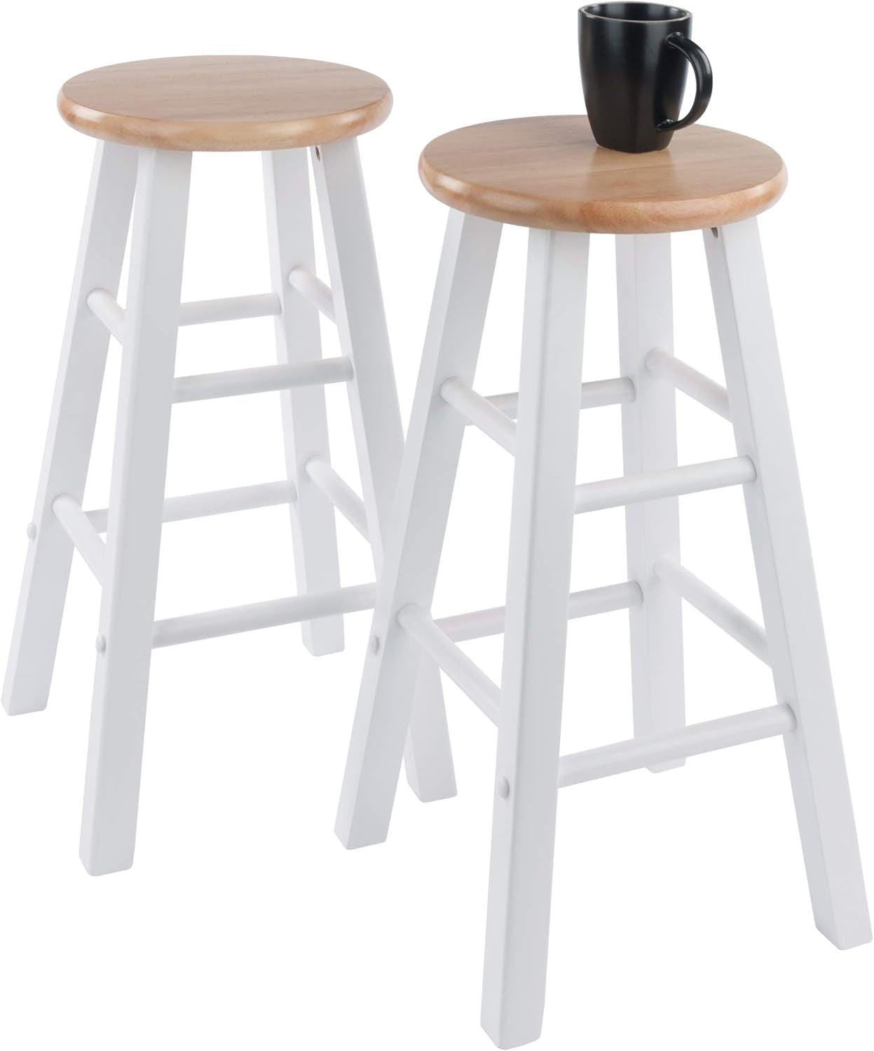 Element Counter Stools 24 Inch Natural White 2 Piece Set