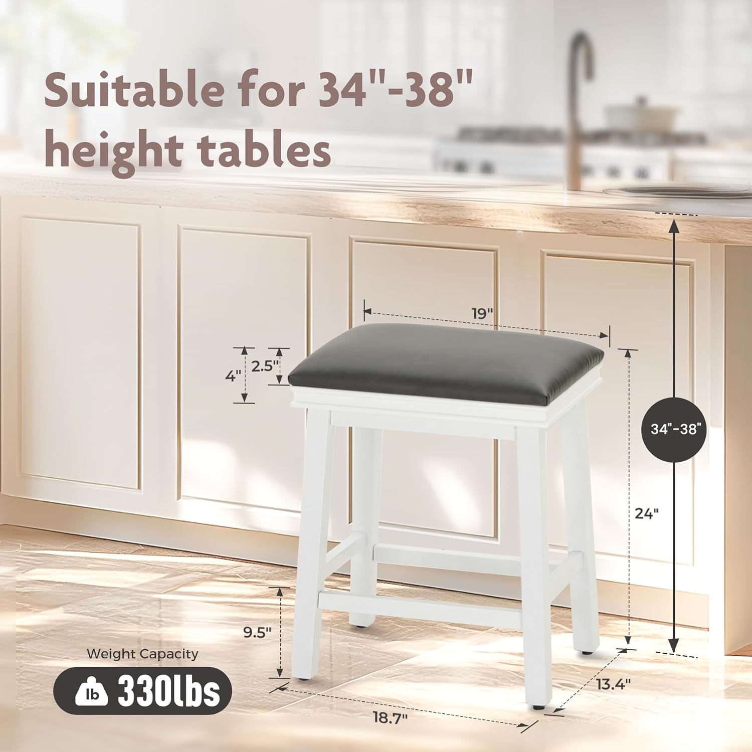 Modern 24 Inch Counter Height Bar Stools Set