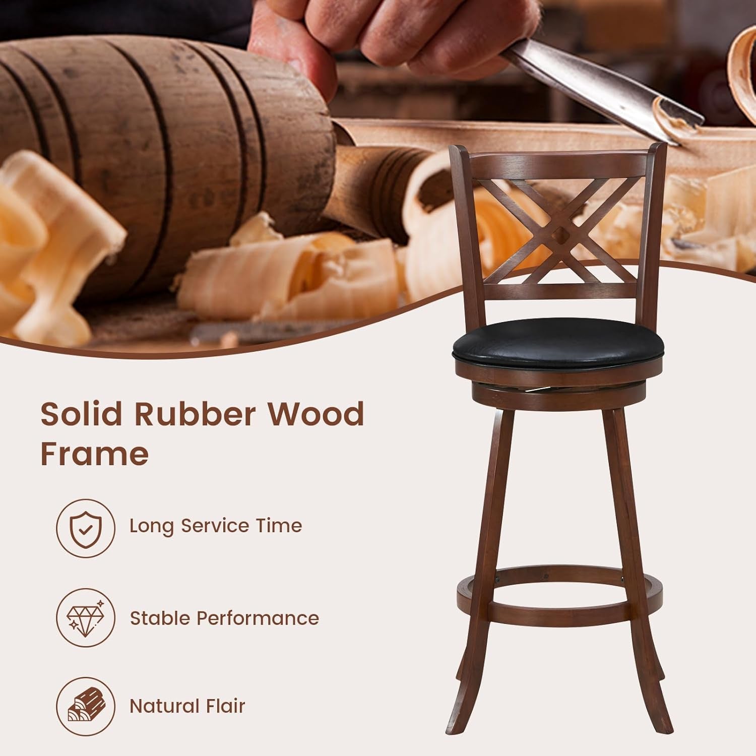 360 Degree Swivel Bar Stools Set of Two