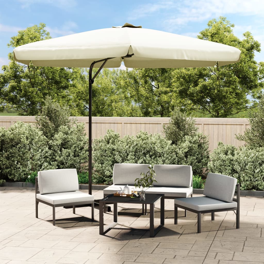 vidaXL Outdoor Umbrella Parasol with Cross Base Patio Sunshade Sun Shelter