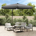 vidaXL Outdoor Umbrella Parasol with Cross Base Patio Sunshade Sun Shelter