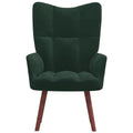 vidaXL Relaxing Chair Dark Green Velvet-0