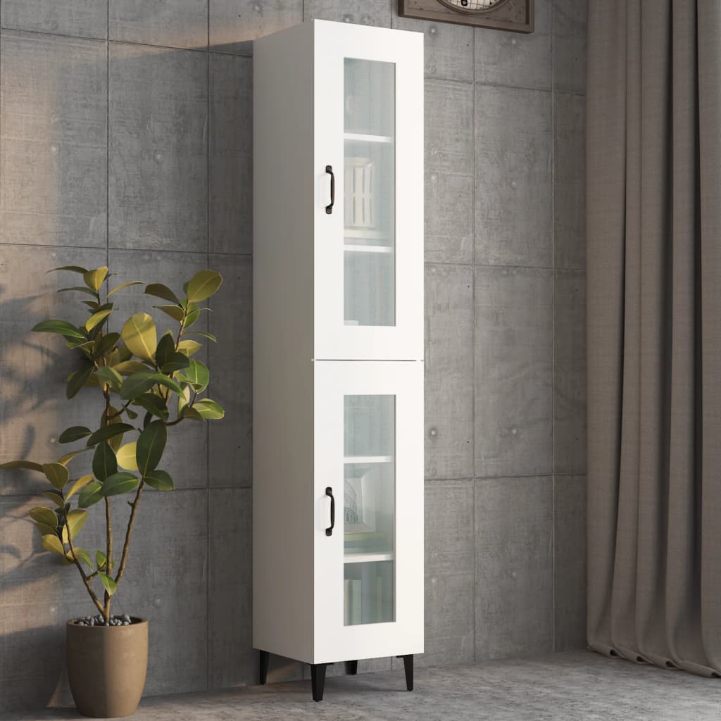 NNEVL Hanging Wall Cabinet White 34.5x34x90 cm-2