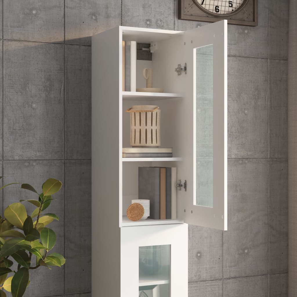 NNEVL Hanging Wall Cabinet White 34.5x34x90 cm-3