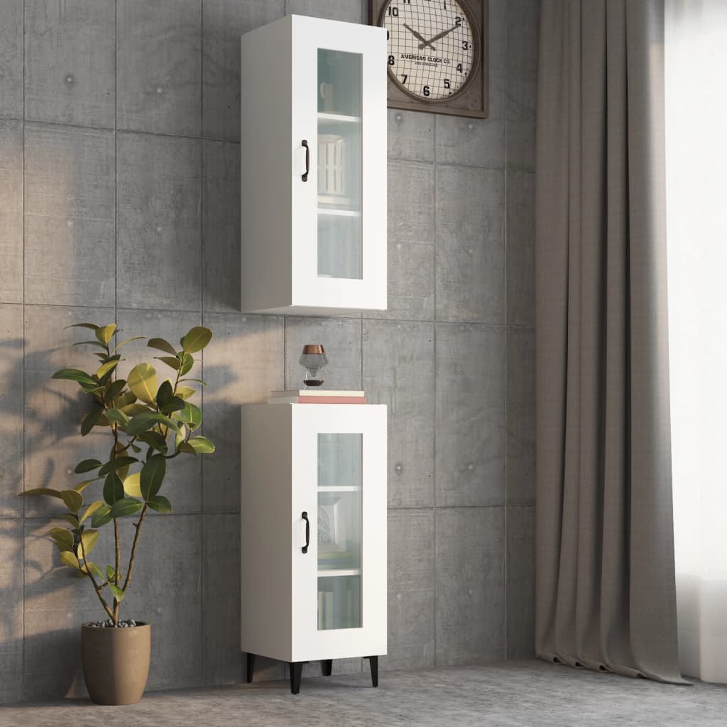 NNEVL Hanging Wall Cabinet White 34.5x34x90 cm-0