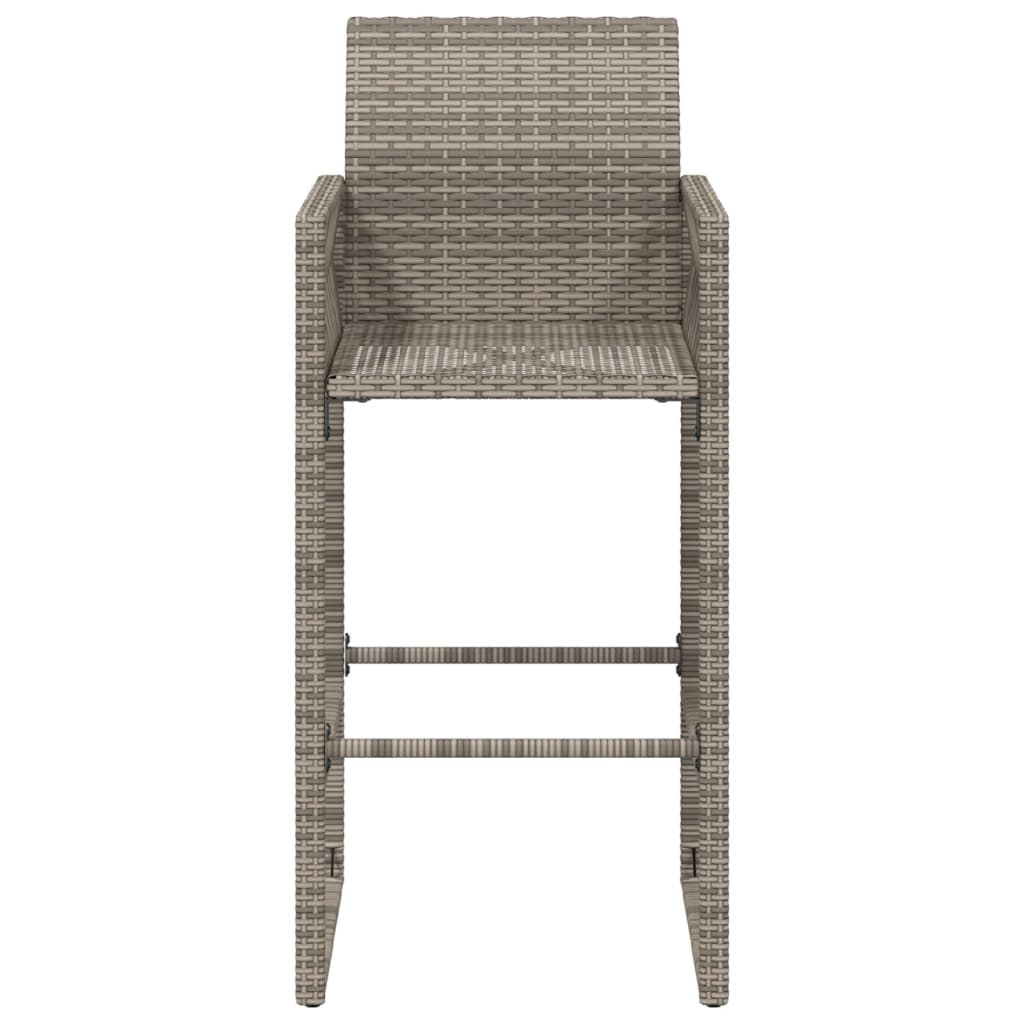 vidaXL Patio Bar Stools 2 pcs Gray Poly Rattan