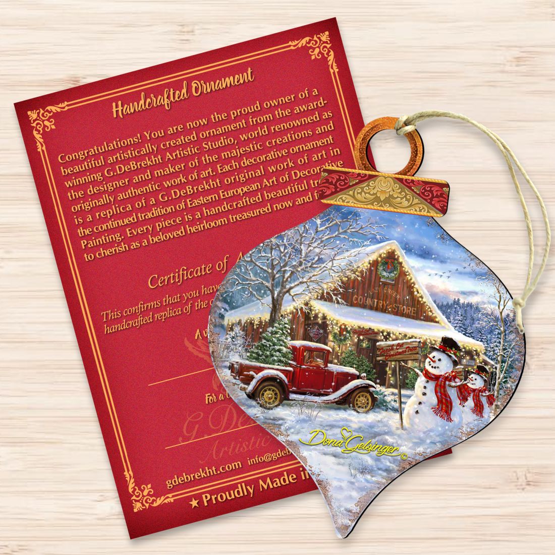 Country Store Christmas Drop Wooden Ornaments by Gelsinger - Christmas Decor - 8031022-1607