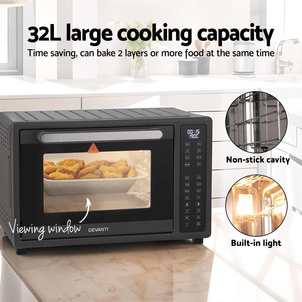 NNEDSZ Air Fryer 32L W/ LCD Touch Oven 1700W