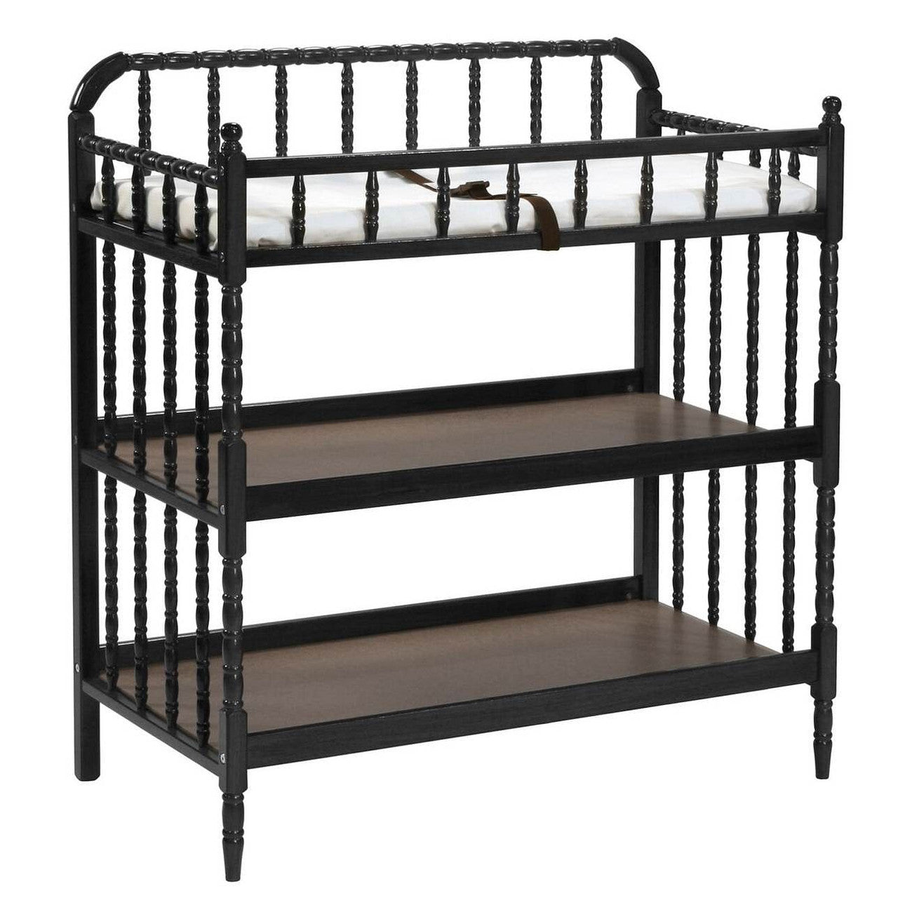 Changing Table in Black Wood Finish with 1-inch Waterproof Changing Pad-2