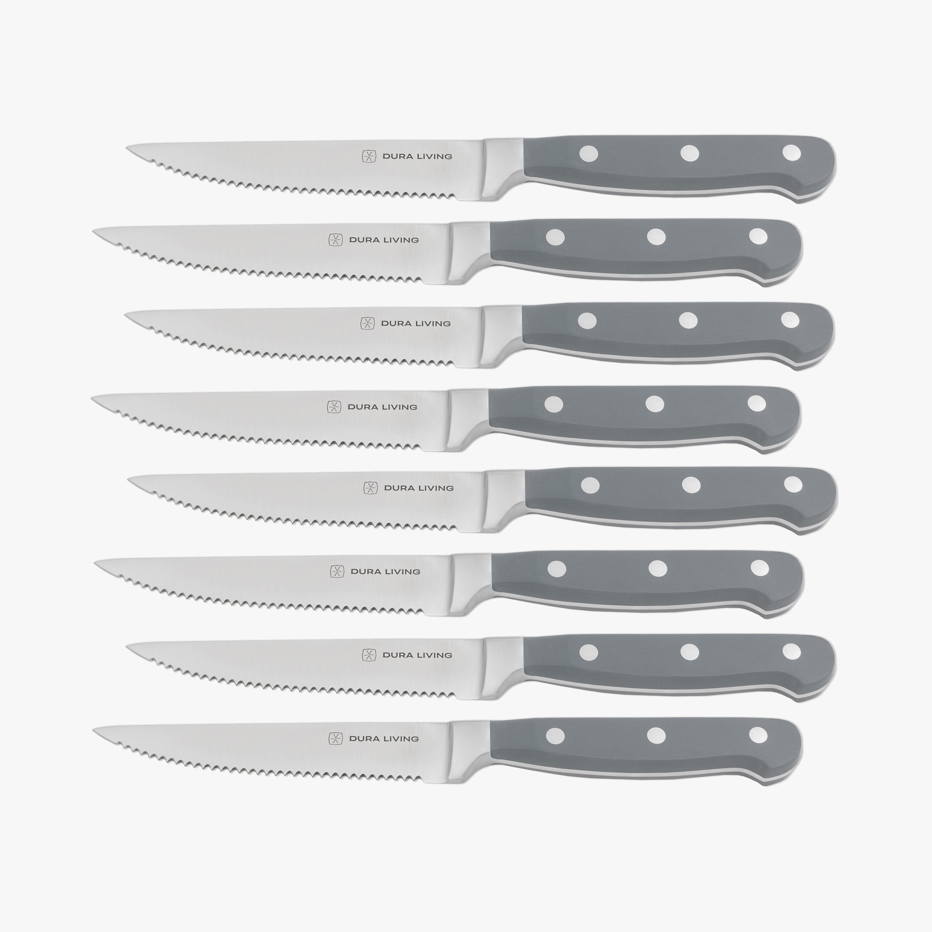 Superior Set of 8 Steak Knives - Gray