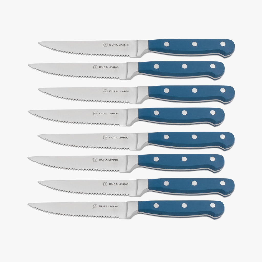 Superior Set of 8 Steak Knives - Royal Blue