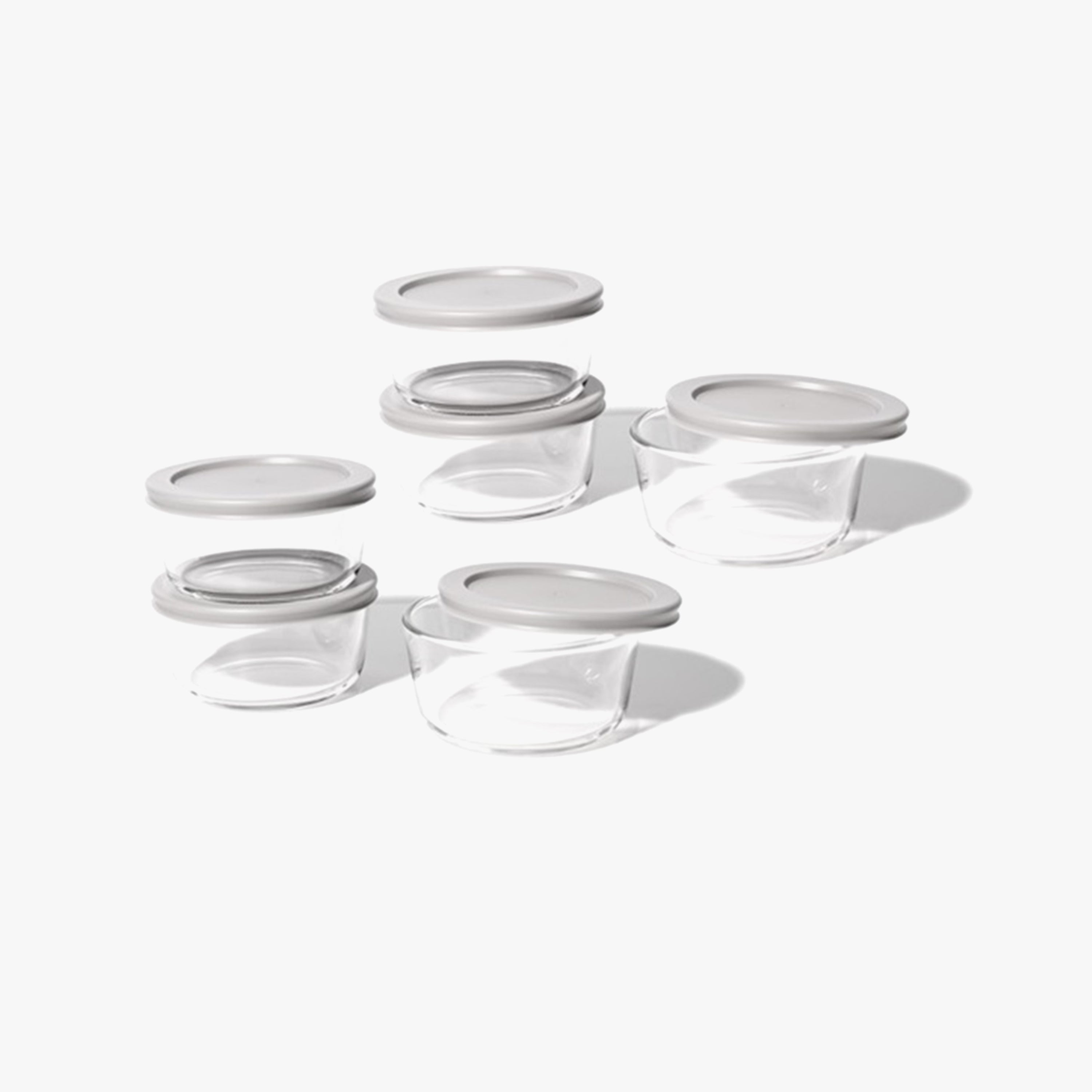 Glass Food Storage Containers - 12 Piece 2 Cup Set (6 Containers + 6 Lids)