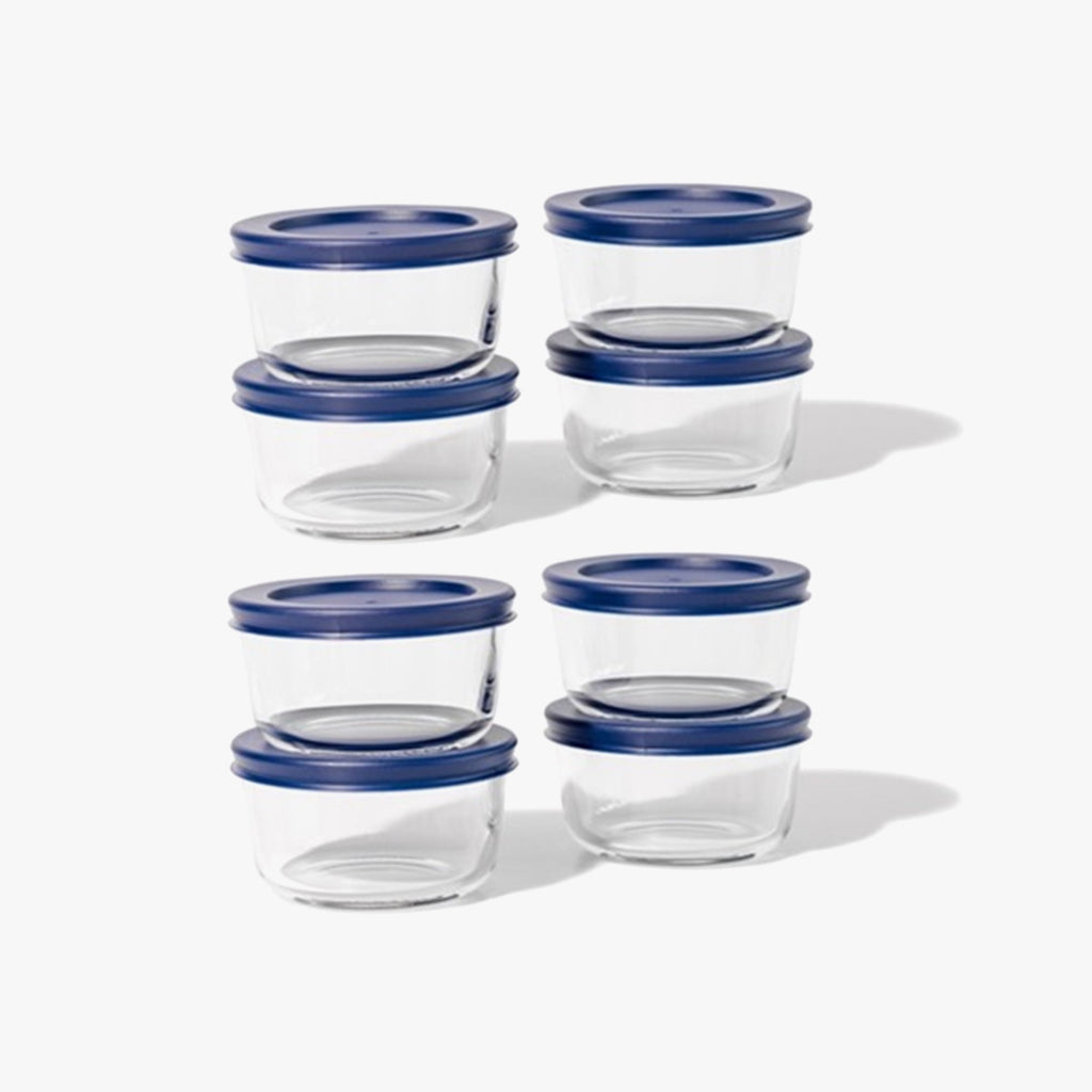 Glass Food Storage Containers - 16 Piece 1 Cup Set (8 Containers + 8 Lids)
