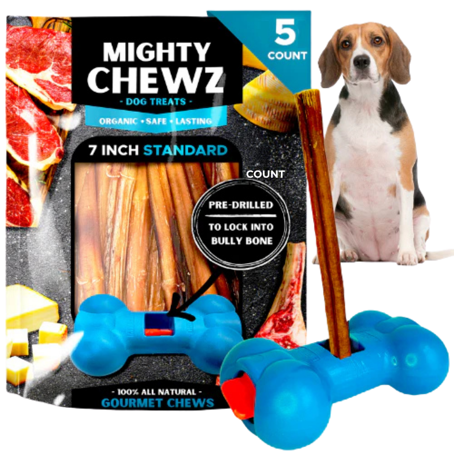 7" Standard Bully Sticks - Bully Bone Included