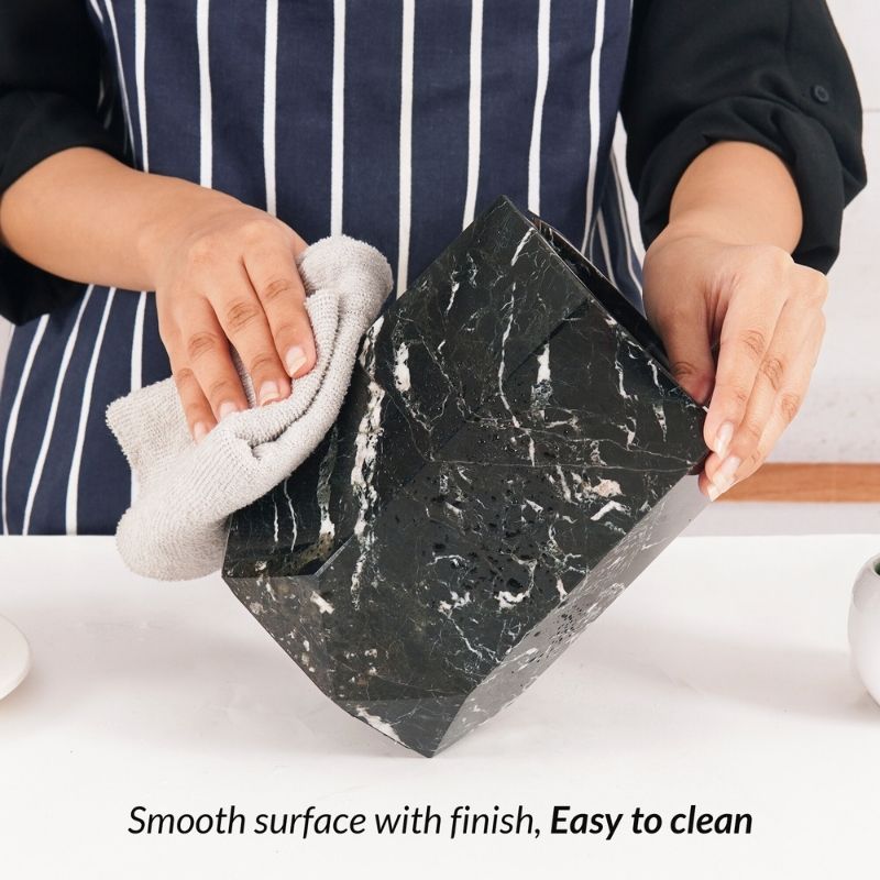 Marble Utensil Holder For Kitchen Countertop - Flatware Caddy Kitchen Organizer