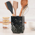 Marble Utensil Holder For Kitchen Countertop - Flatware Caddy Kitchen Organizer