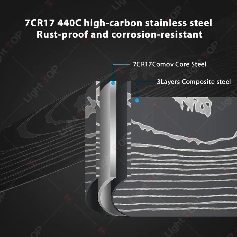 NNEOBA Professional Kitchen Knife Brown