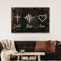 Rustic 'Faith, Hope, Love' Sign - Christian Art and Biblical Decor for home