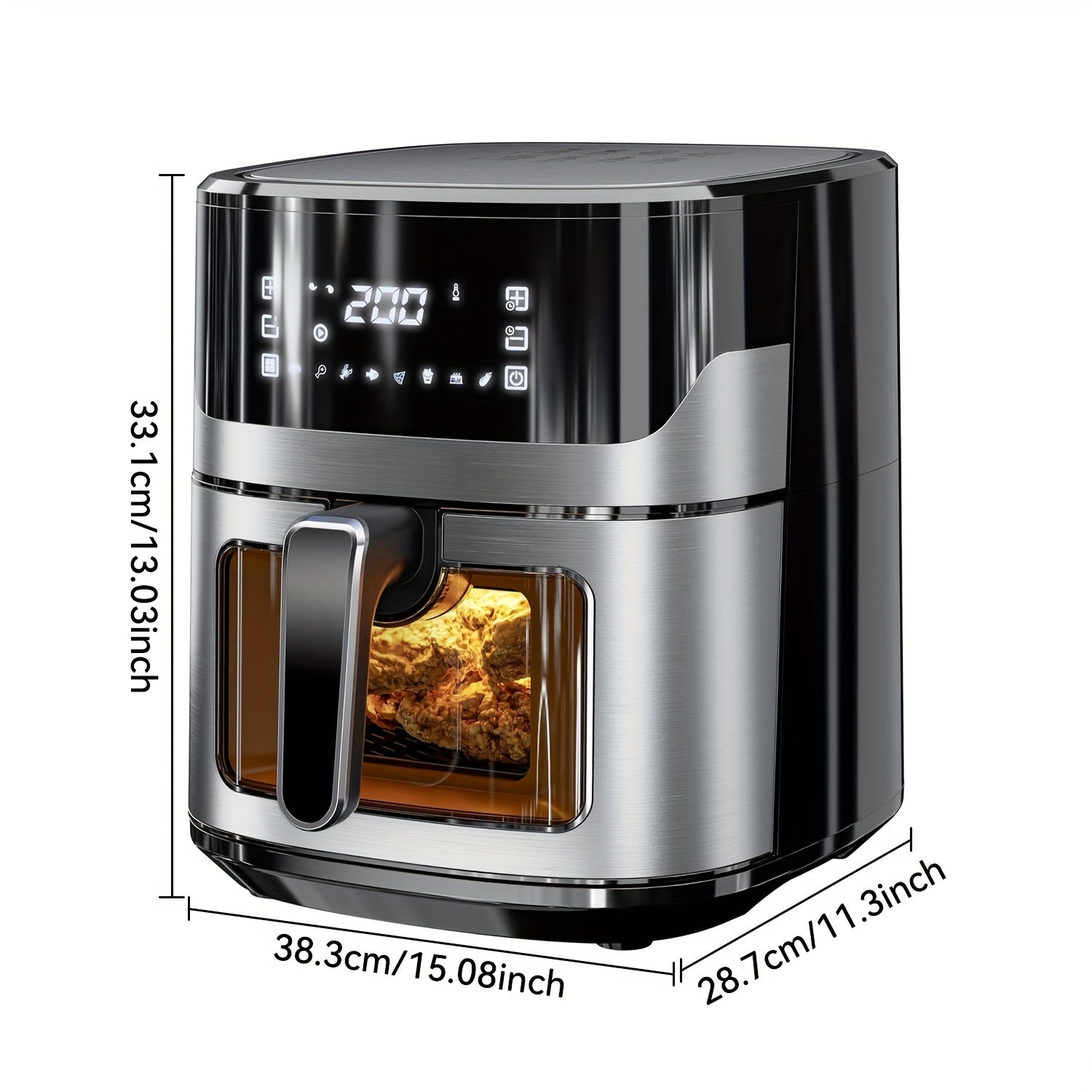 Stainless Air Fryer with Digital Touch Screen