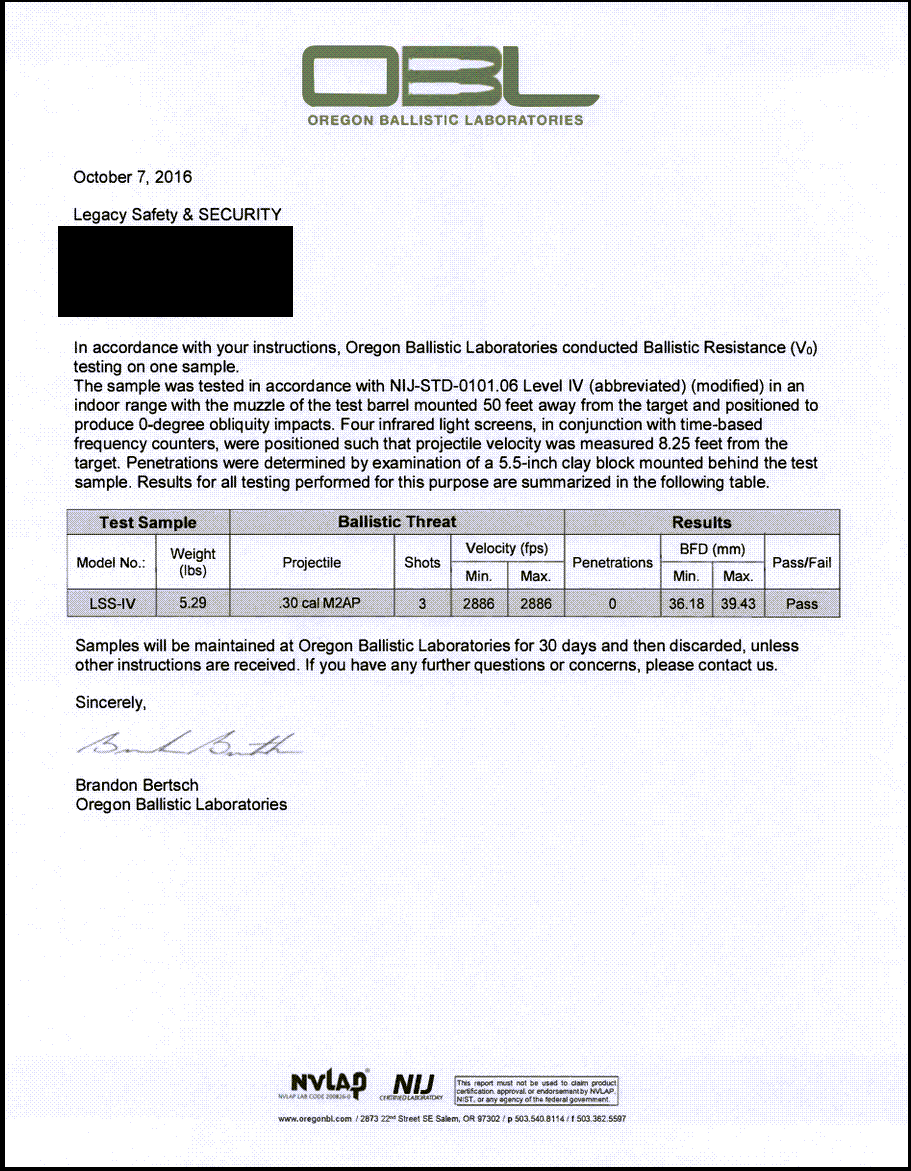 S.A.M. Level IV Plate - 5.2lbs