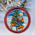 Trim a Tree Boy with Dogs Glass Ornament by G. DeBrekht - Christmas Decor - 764-014
