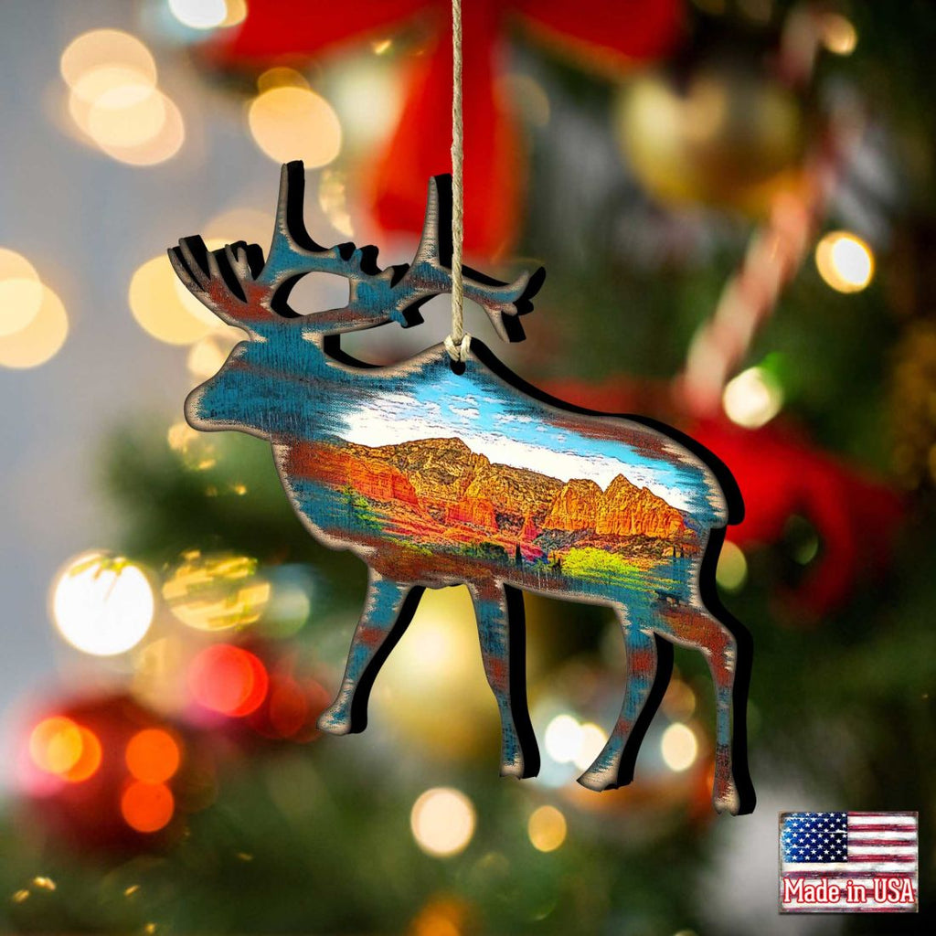 Elk Wooden Ornaments by Nature Wonders - Wildlife Holiday Decor - 8198221
