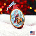 Santa Kids Cut Drop Glass Ornament by G. DeBrekht - Christmas Santa Snowman Decor - 757-005