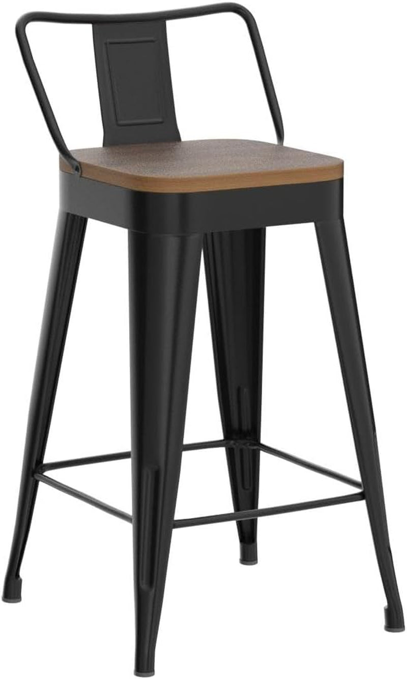 Modern Stackable Metal Bar Stools Set of Four