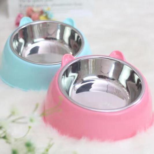 Double Bowl Stainless Steel Pet Feeder - Innovative Overturning Prevention Design
