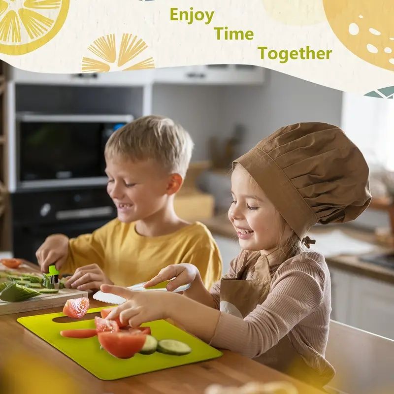 First Real Cooking Set for Kids - Safe Nylon Knives, Mixing Bowls & Utensils for Little Hands