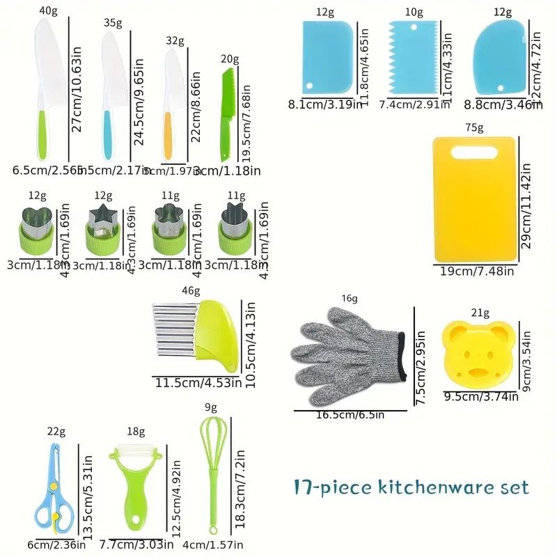 First Real Cooking Set for Kids - Safe Nylon Knives, Mixing Bowls & Utensils for Little Hands