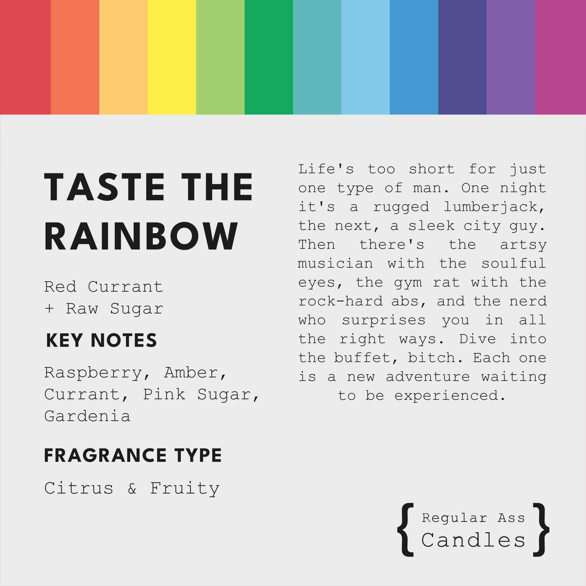 TASTE THE RAINBOW Candle
